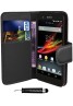 Sony Xperia E1 Pu Leather Book Style Wallet Case with free  Stylus-Black